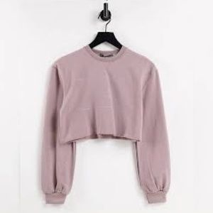 Threadbare Women's Graphic Cropped Sweatshirt In Taupe 6